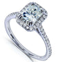 Kobelli Radiant-cut Moissanite Engagement Ring with Diamond 1 2/5 CTW 14k White Gold