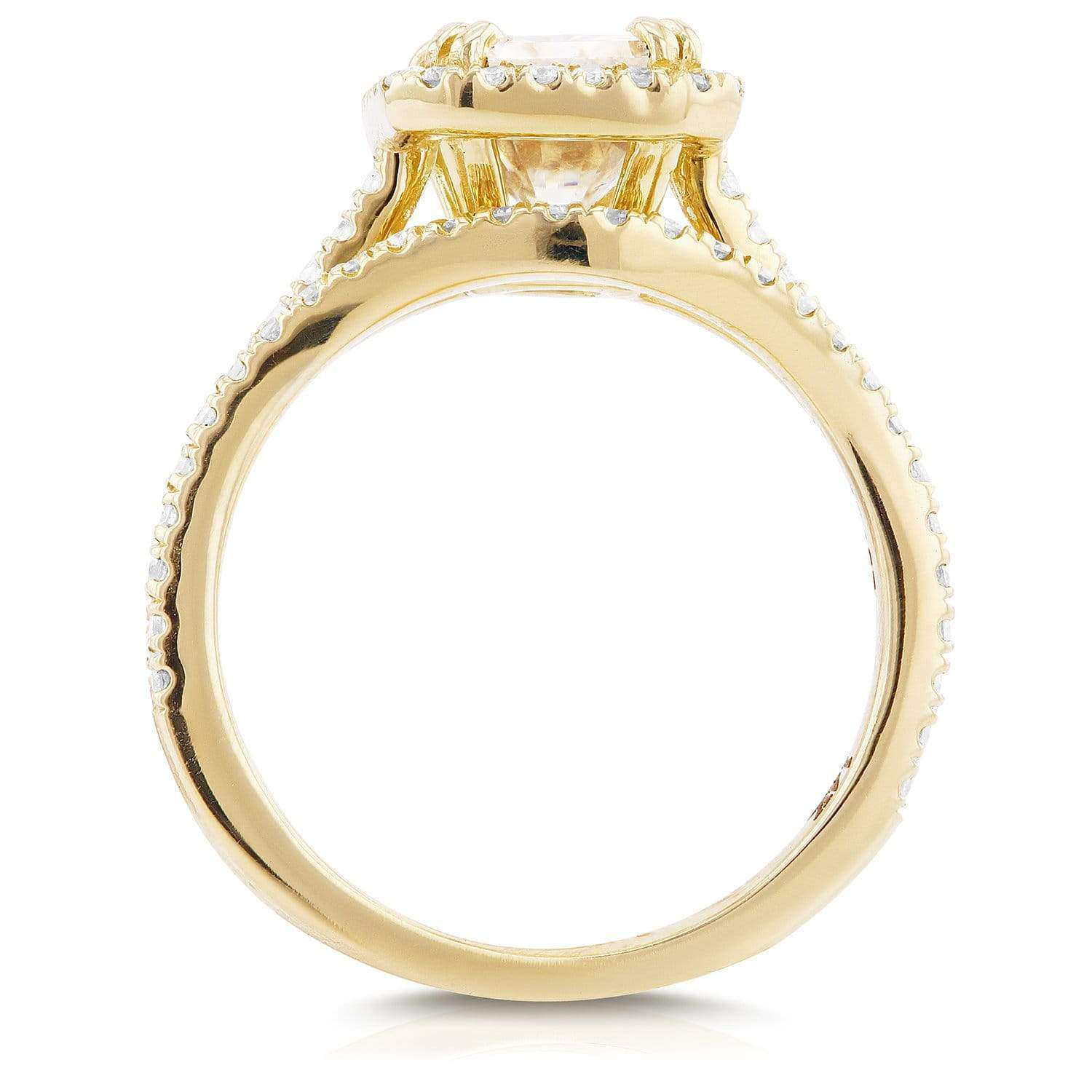 2.4 Carat Moissanite Radiant Original 3pc Bridal Set
