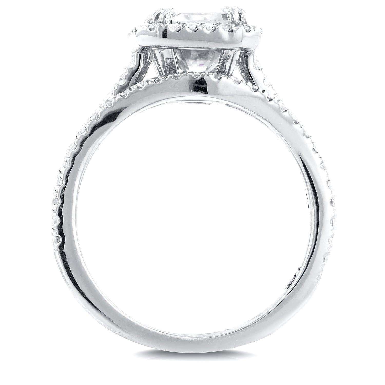 Kobelli Radiant Moissanite and Diamond 3 Piece Bridal Set 2 2/5 CTW in 14k White Gold