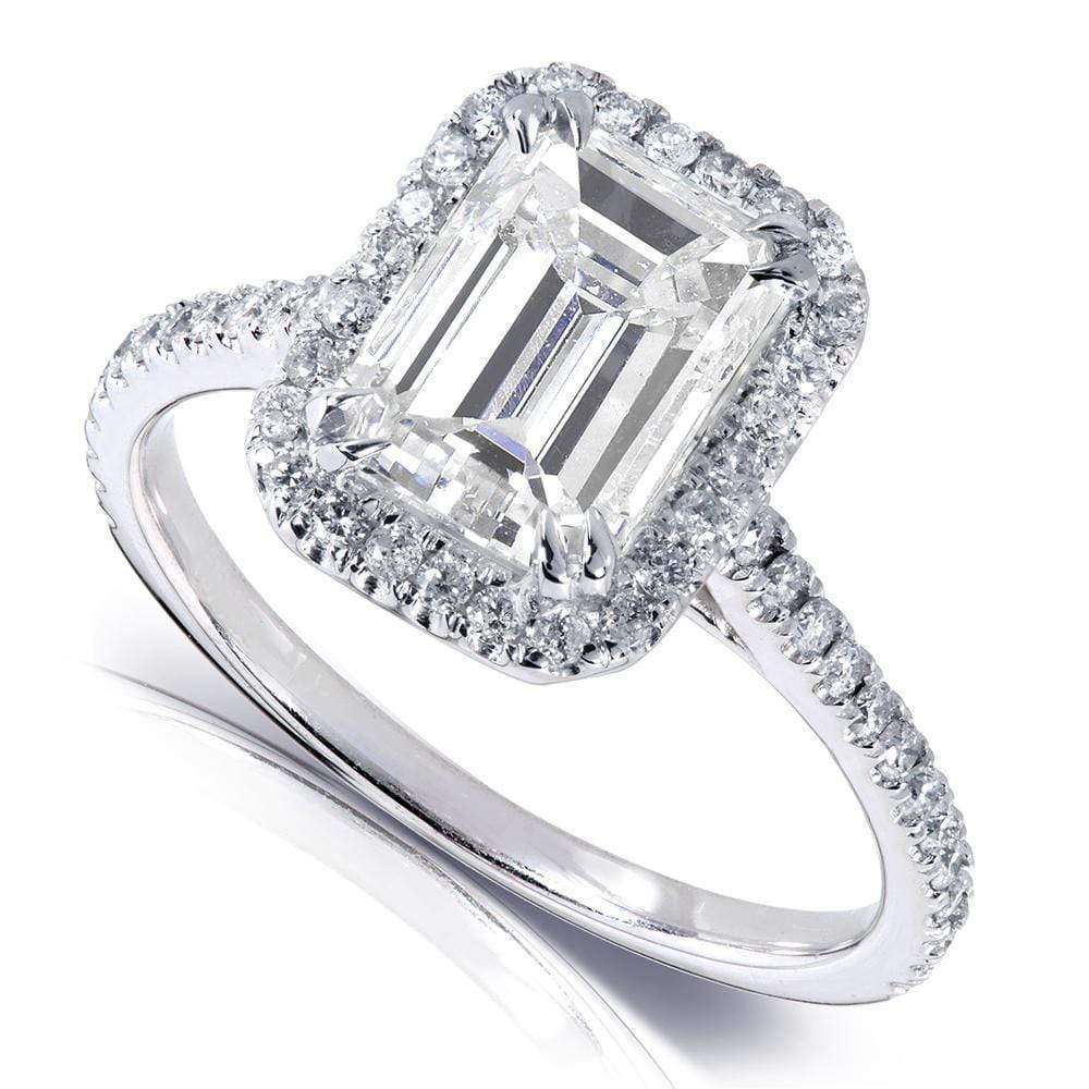 Kobelli 1.75ct Emerald Moissanite Ring (Natural Diamond Mounting)
