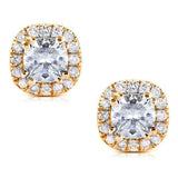 Kobelli Cushion-cut Moissanite and Diamond Earrings 1 1/5 CTW 14k Gold