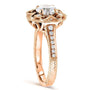 Kobelli Antique Forever One (D-F) Moissanite Engagement Ring with Diamond 1 1/5 CTW 14k Rose Gold