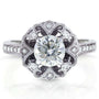 Kobelli Antique Round Moissanite Engagement Ring with Diamond 1 1/5 CTW 14k White Gold