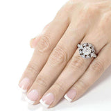 Kobelli Antique Round Moissanite Engagement Ring with Diamond 1 1/5 CTW 14k White Gold
