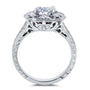Kobelli Antique Round Moissanite Engagement Ring with Diamond 1 1/5 CTW 14k White Gold