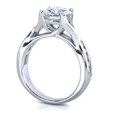 Kobelli Forever One (D-F) Moissanite and Diamond Twist Engagement Ring 1 1/5 CTW in 14k White Gold