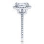 Kobelli Oval Moissanite Engagement Ring with Halo Diamond 2 1/3 CTW 14k White Gold