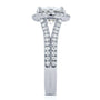 Kobelli Oval Moissanite Engagement Ring with Diamond Halo Split Shank 2 CTW 14k White Gold