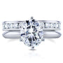 Kobelli Oval Moissanite and Diamond Eternity Band Bridal Ring Set 3 1/10 CTW 14k White Gold
