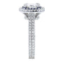 Kobelli 2 Carat TW Moissanite with Diamond and Sapphire Cushion Halo Engagement Ring in 14k White Gold