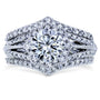 Kobelli Forever One DEF Moissanite & Diamond Star Halo Bridal Set 1 5/8 CTW 14k White Gold (3 Piece Set)