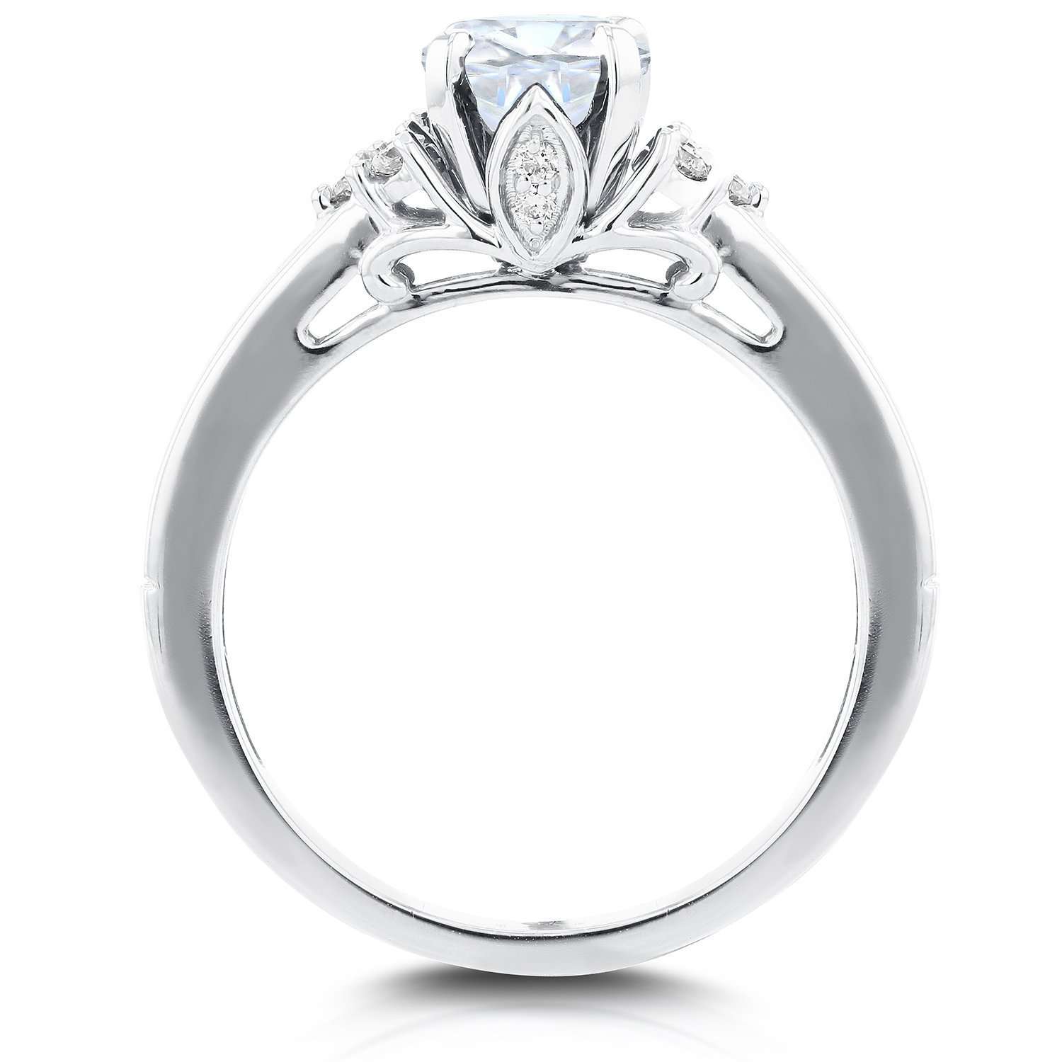 1.5 Carat Moissanite Cluster Point Channel Ring