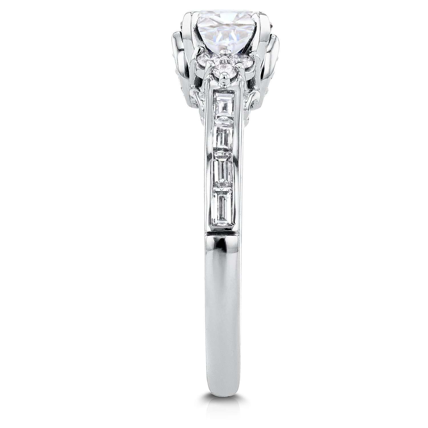 1.5 Carat Moissanite Cluster Point Channel Ring
