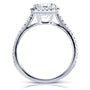 Kobelli Forever One Radiant Moissanite Halo Ring 2 CTW 14K White Gold