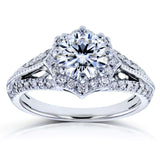 Vintage-Web-Halo-Verlobungsring (Besatz mit natürlichem Diamant) – mehrere Optionen