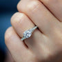 Kobelli Fancy Setting Diamond Bypass Engagement Ring 14k White Gold