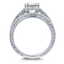 Kobelli Forever One (D-E-F) Colorless Moissanite and Diamond Channel Milgrain Bands Bridal Set 1-1/2 CTW in 14K White Gold
