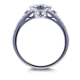 Kobelli Round Forever One DEF Moissanite and Diamond Bezel Vintage Engagement Ring 1 CTW in 14k White Gold
