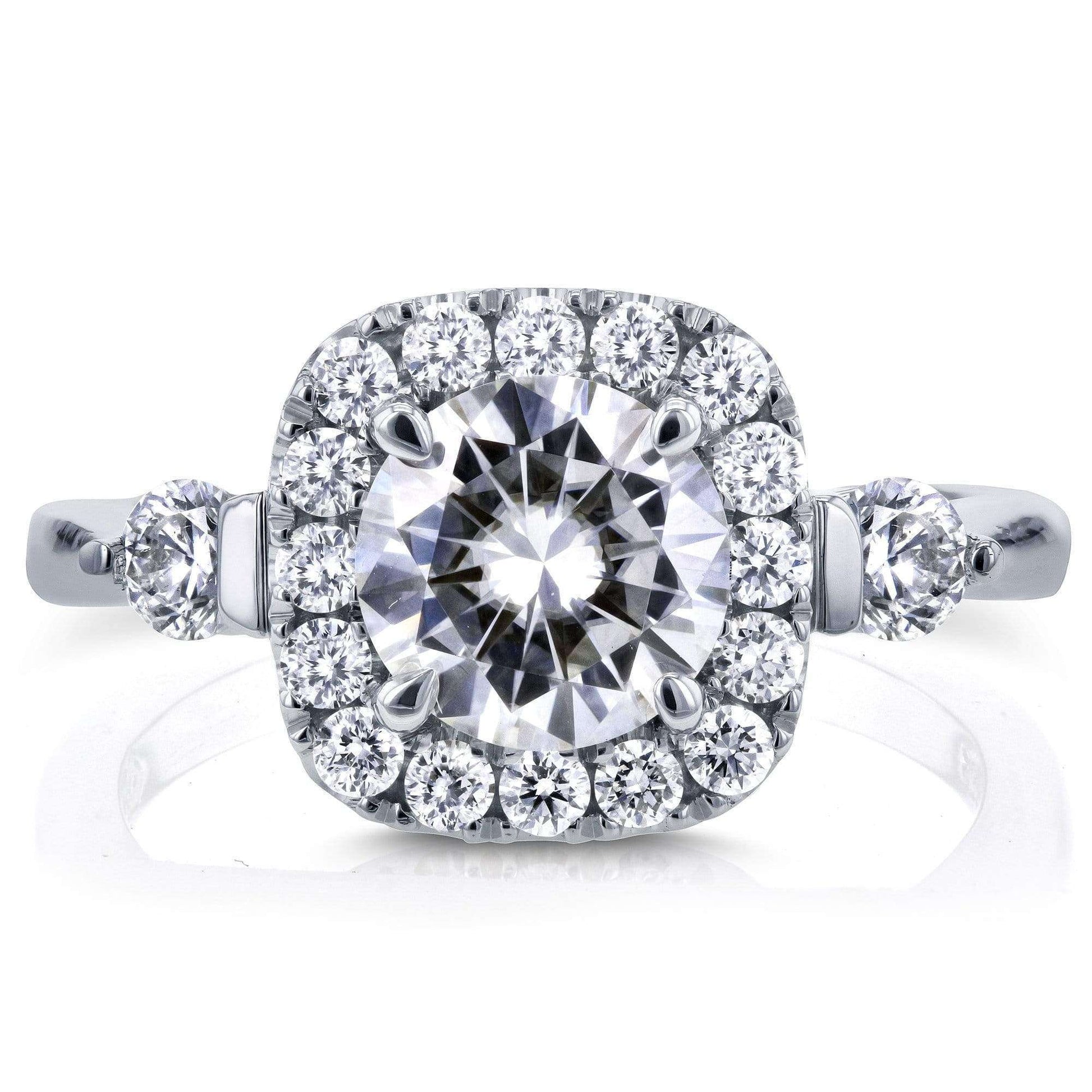 Kobelli Forever One Moissanite Multi Stone Pinched Shank Ring (1-2/5ct TGW)