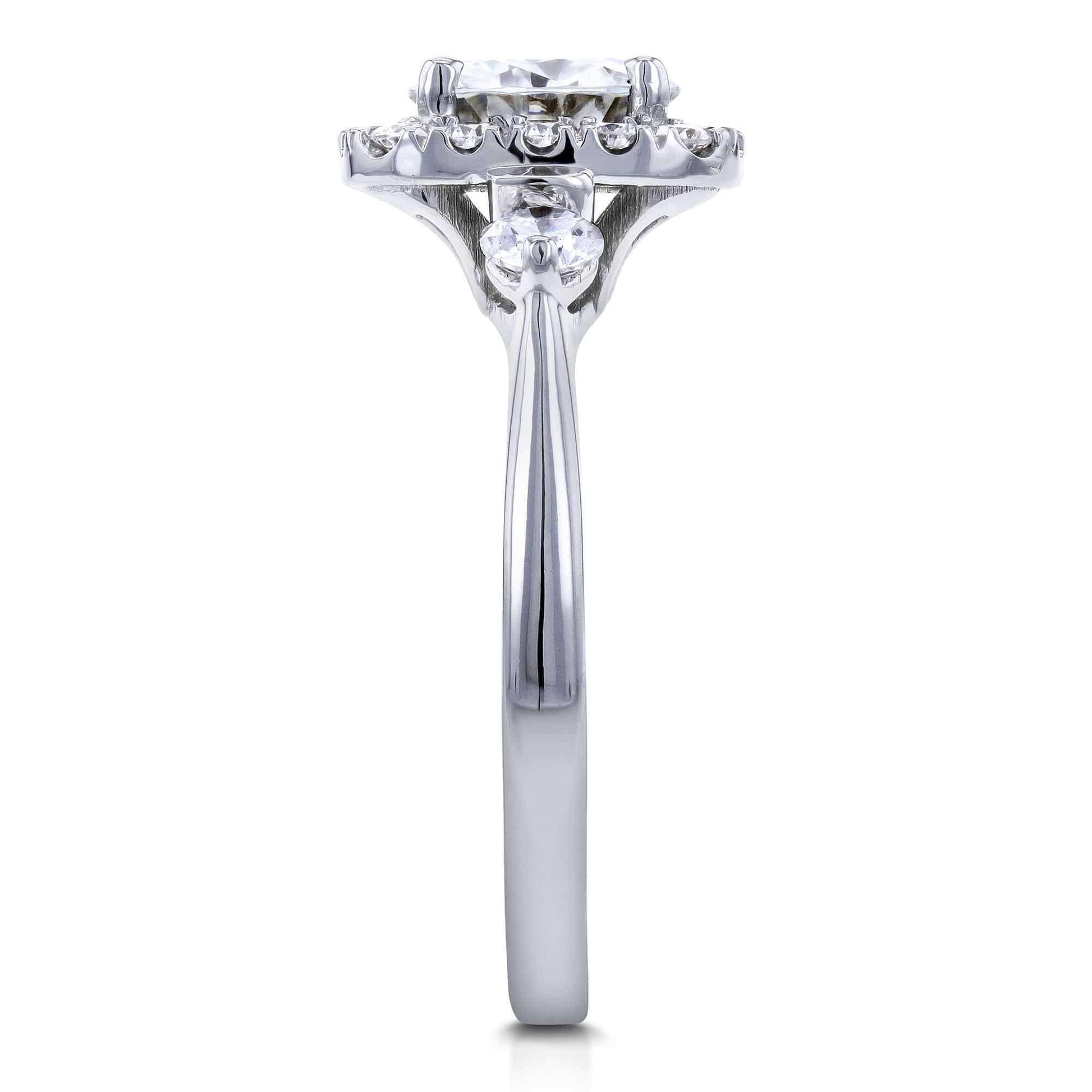 Kobelli Forever One Moissanite Multi Stone Pinched Shank Ring (1-2/5ct TGW)
