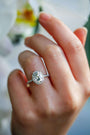 Kobelli Forever One Oval Moissanite and Diamond Halo Engagement Ring 2 1/4 CTW 14k White Gold (DEF/VS, GH/I)