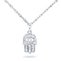 Kobelli Mini Diamond Accented Hamsa "Hand of God" Pendant & Chain in 14K Gold 14101DM_WG