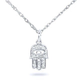 Kobelli Mini Diamond Accented Hamsa "Hand of God" vedhæng og kæde i 14K guld 14101DM_WG