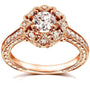 Kobelli Antique Diamond Engagement Ring 1/2 carat (ctw) in 14k Rose Gold
