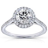 Kobelli Round-cut  Diamond Halo Engagement Ring 1 1/4 Carat (ctw) in 14k White Gold