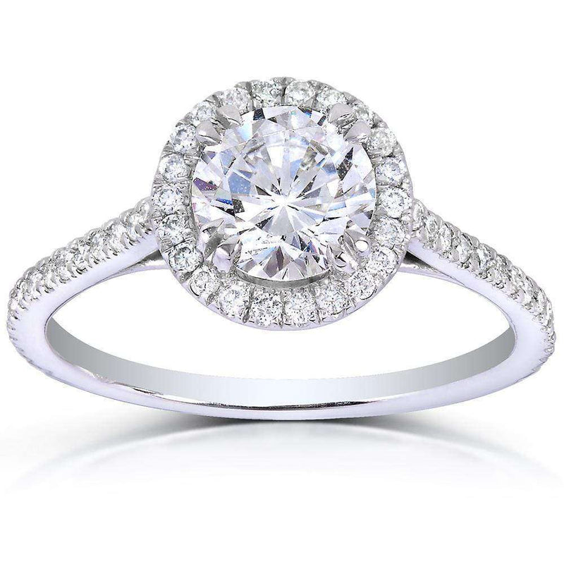 Kobelli Round-cut Diamond Halo Engagement Ring 1 1/3 Carat (ctw) in 14k White Gold