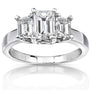 Kobelli Emerald-cut Moissanite Three-stone Engagement Ring 2 3/4 CTW 14k White Gold