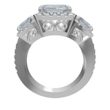Princess 3 Stone Tri Halo Split Shank Ring – 2-4/5ct.tw
