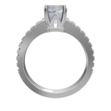 2.7ct Radiant Moissanite Tulip Head Ring
